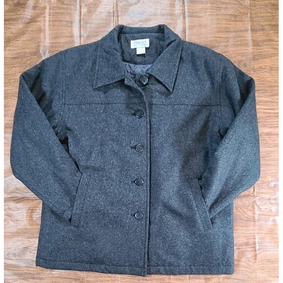 Euro Joy Women's Button Up Pea Coat Wool Blend Sz Small Jacket - Picture 2 of 6